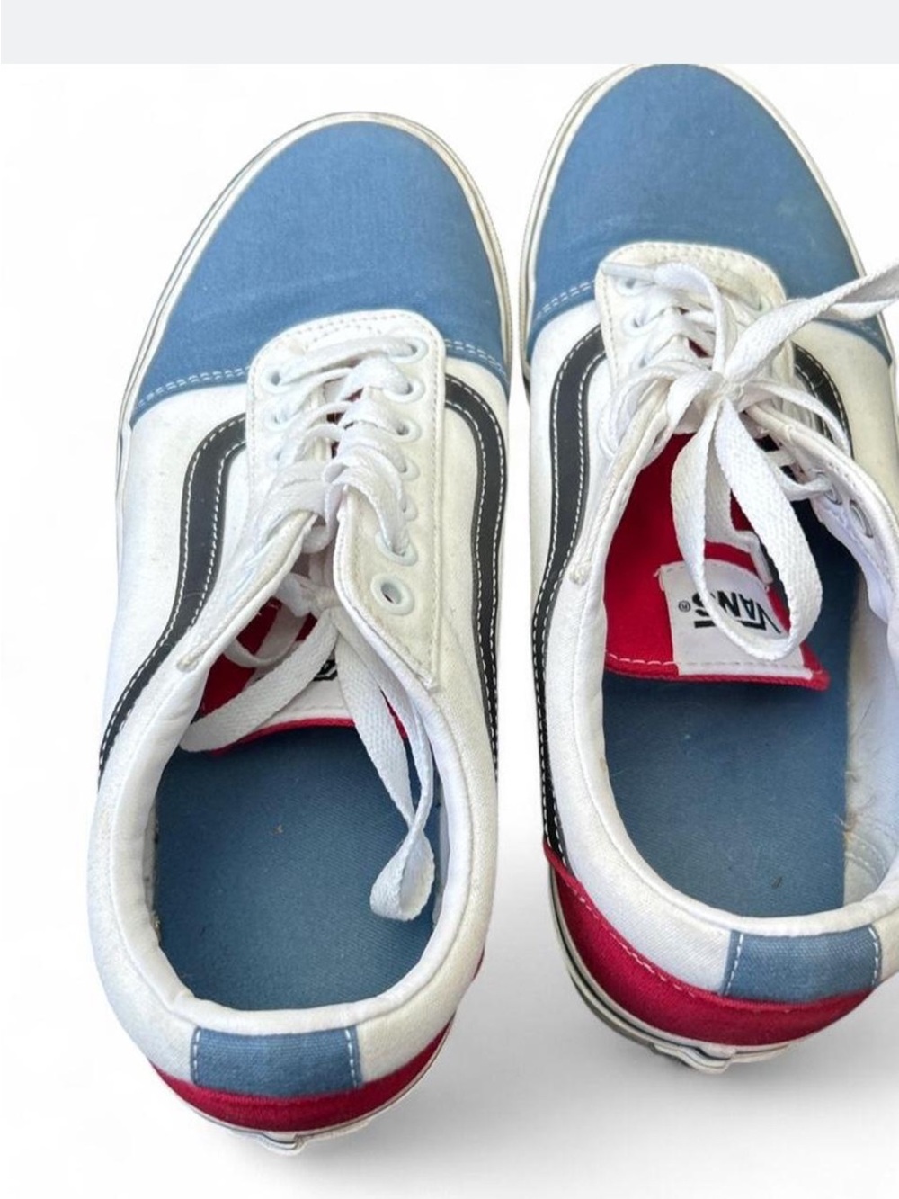 Vans Two-Tone Blue, White & Red Old Skool Sneakers